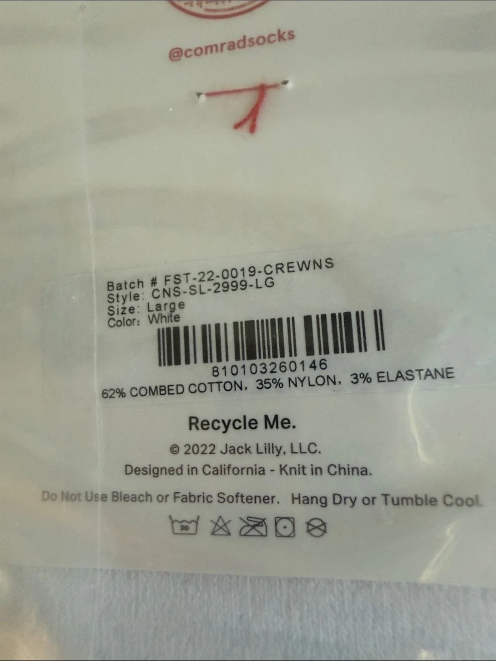 Comrad Everyday No Show Socks White Color Womens Size Large NWT